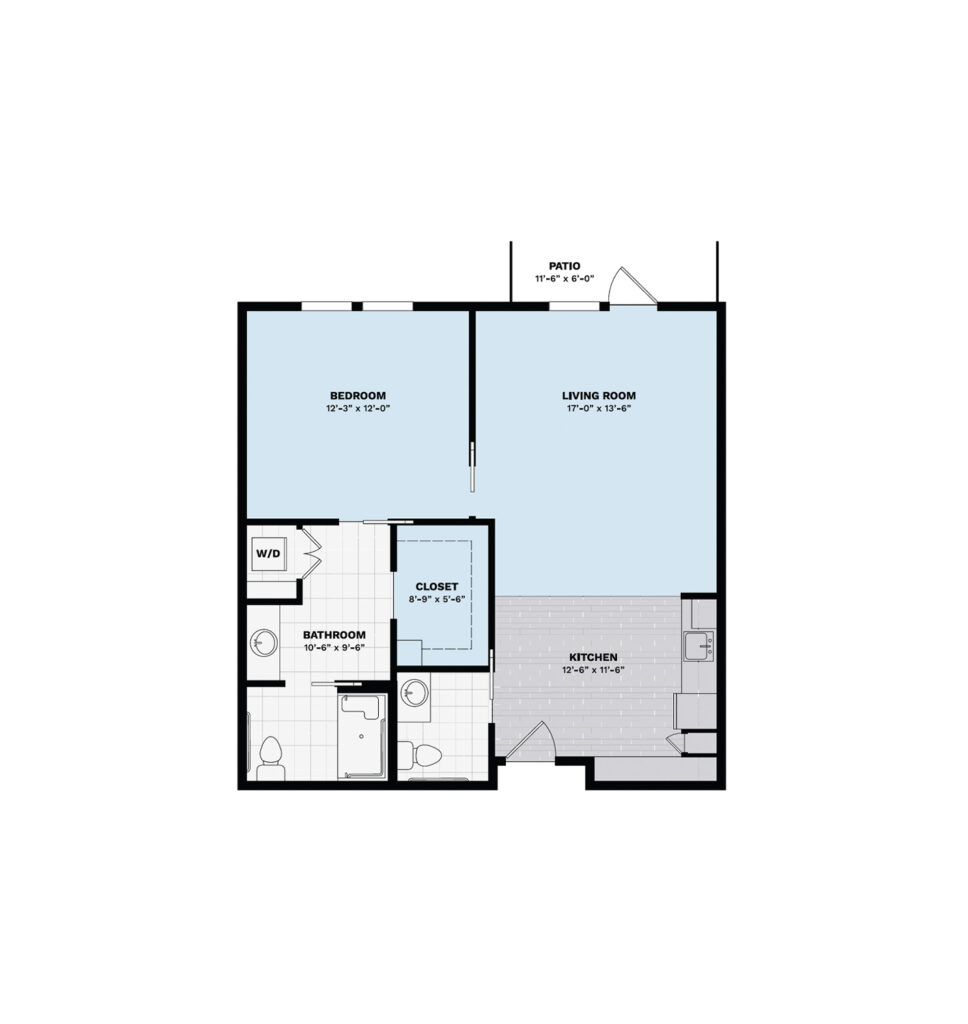 Assisted Living One Bedroom Plus floor plan image.