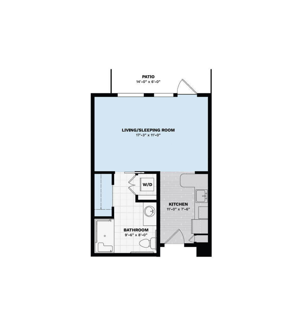 Assisted Living Studio Suite floor plan image.