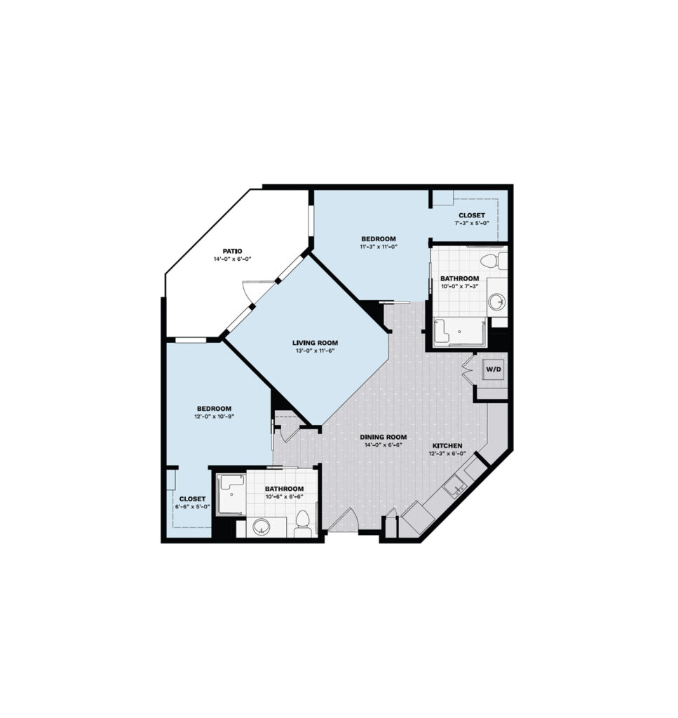 Assisted Living Two Bedroom floor plan image.