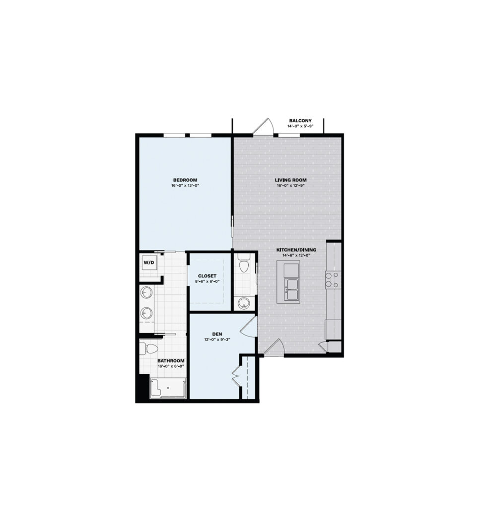 Independent Living Club One Bedroom Deluxe floor plan image.