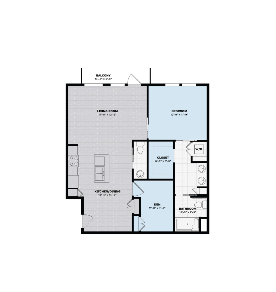 Independent Living Club One Bedroom Plus floor plan image.