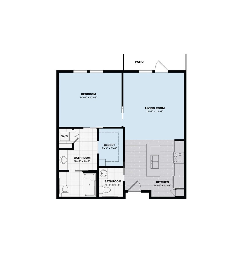 Independent Living Club One Bedroom floor plan image.