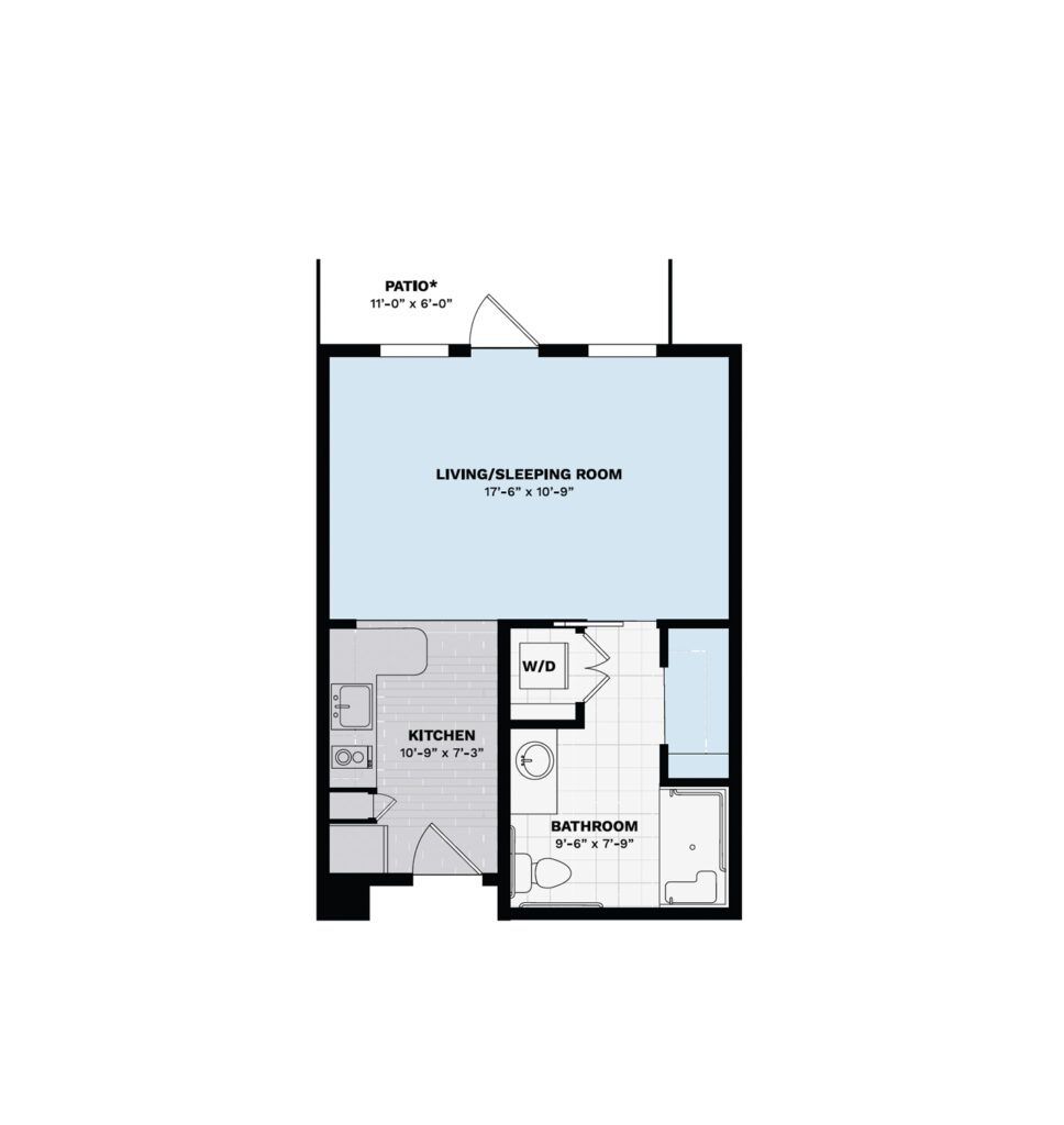 Independent Living Viva Alcove Studio floor plan image.