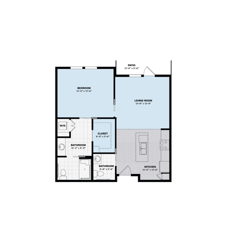 Independent Living Viva One Bedroom Deluxe floor plan image.