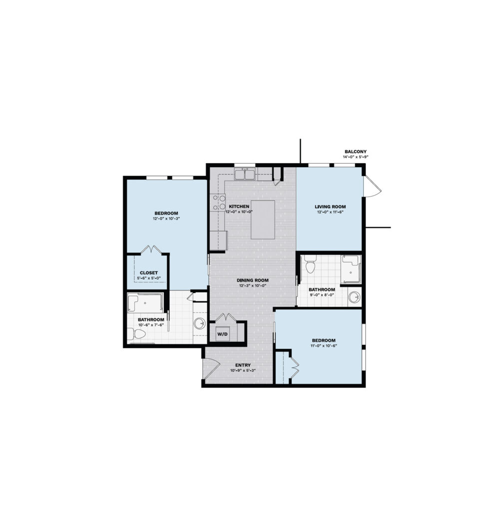 Independent Living Viva Two Bedroom Plus floor plan image.